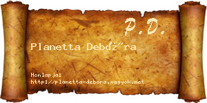Planetta Debóra névjegykártya